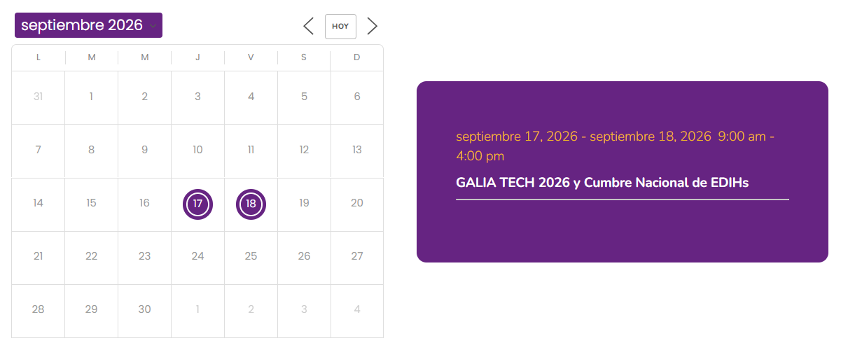Agenda: GALIA TECH 2026 y Cumbre Nacional de EDIHs, 17-18 de septiembre de 2026