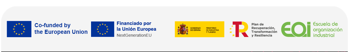 Cofinanciado por la Unión Europea, Plan de Recuperación y EOI